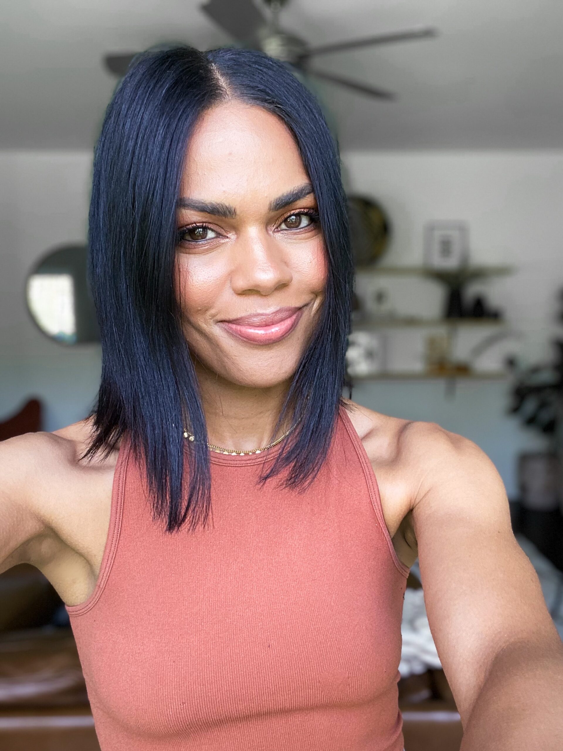 Bronze Makeup Look on a medium dark skin tone
